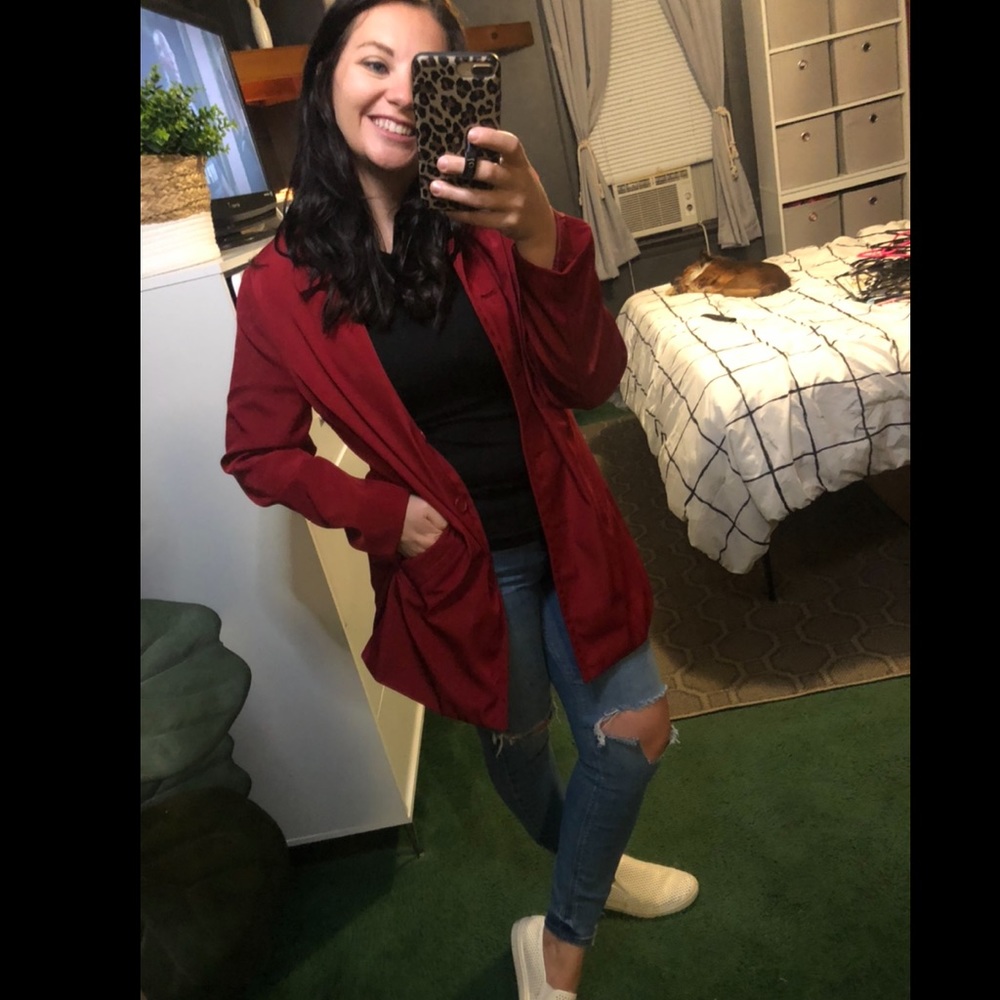 Target Burgundy Red Trench Coat